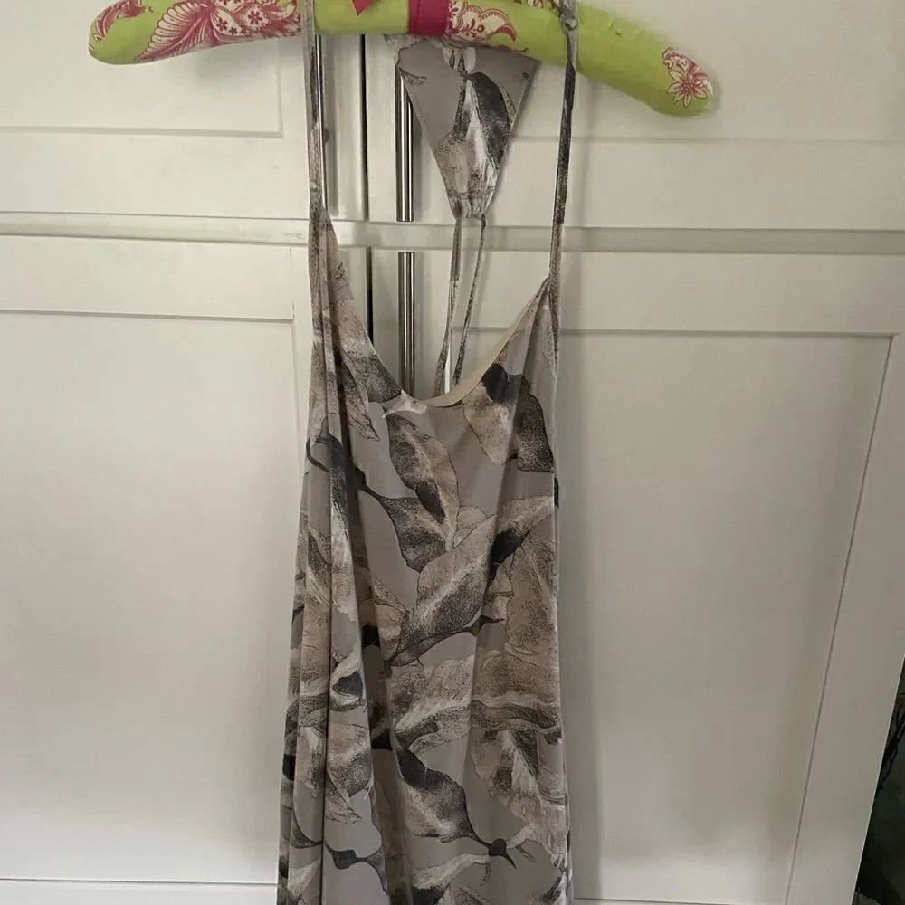 Patagonia Edisto Dress Latticeback Gray Flying Geese Print Built in Bra